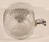 Vintage Bubble Textured Water Jug Dispenser 10" Clear Glass Bottle with Metal Lid