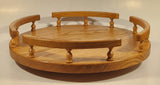 Oak Lazy Susan Turntable 13 3/4" Wood Table Top Rotating Server