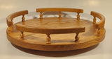 Oak Lazy Susan Turntable 13 3/4" Wood Table Top Rotating Server