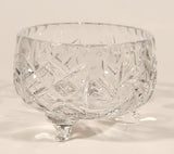 Vintage American Brilliant Pinwheel Crystal Tri-Footed 4" Glass Candy Dish Bowl