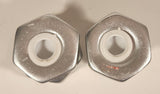 Nut and Bolt Silver Ceramic Salt and Pepper Shaker Set