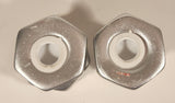 Nut and Bolt Silver Ceramic Salt and Pepper Shaker Set