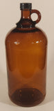 Vintage Perfex Bleach 10 3/4" Brown Amber Glass Bottle Jug with Handle and Black Plastic Lid