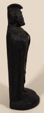 Vintage Coco Joe's Hawaii King Kamehameha I 5 1/2" Tall Carved Lava Rock Figurine Sculpture Curved Base