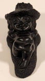 Vintage Coco Joe's Hawaii #222 Menehune Pi-Nui or The Sleepy One Laying 5 1/4" Long Carved Lava Rock Figurine