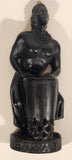 Vintage 1975 A Hip Original F-25 Hawaiian Warrior Drummer 12" Tall Carved Lava Rock Figurine Sculpture