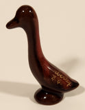 Vintage Kimberley B.C. Brown and Red Drip Glaze Duck Bird Miniature 2 7/8" Ceramic Pottery Figurine