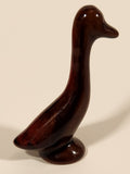 Vintage Kimberley B.C. Brown and Red Drip Glaze Duck Bird Miniature 2 7/8" Ceramic Pottery Figurine