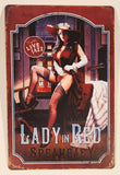 Lady In Red Speakeasy Nightly Live Jazz 7 3/4" x 11 3/4" Tin Metal Sign