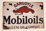Gargoyle Mobiloil Vacuum Oil Company 7 3/4" x 11 3/4" Tin Metal Sign