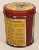 1990 Judith Ann Griffith Sunrise Publications 10 Things We Can Do To Save Our Planet 5" Tall Tin Metal Coin Bank