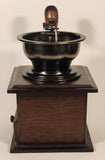 French Style Wood and Dark Metal Coffee Grinder Mill