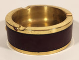 Vintage Studer ReVox Audio Equipment Brown Leather Wrapped Brass Metal Advertising Ash Tray