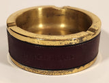 Vintage Studer ReVox Audio Equipment Brown Leather Wrapped Brass Metal Advertising Ash Tray