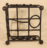 Ornate Banded Chain Link Black Heavy Cast Iron Weighted Napkin Holder