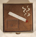Vintage 1950s Gold Tone Metal Pocket Size Ash Tray