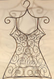Wire Frame Mannequin Dress 3D Bust Metal Wall Art