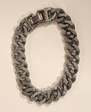 Silver Tone Rhinestone Encrusted Lion King Necklace and Bracelet Set