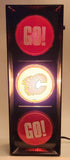 NHL Calgary Flames Ice Hockey Team Go Flames Go Light Up 6" x 16" Plastic Wall Traffic Light Sign