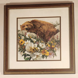 Vintage Bev Doolittle Bugged Bear Painting 14 1/4" x 14 1/4" Art Print