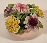 Vintage Staffordshire Bone China England Miniature Pink Vase Porcelain Floral Flower Bouquet