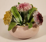 Vintage Staffordshire Bone China England Miniature Pink Vase Porcelain Floral Flower Bouquet
