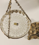 Vintage Bleikristall Ornate Cherub Themed 17 1/4" Tall Brass and 24% Leaded Crystal Glass Tray Scales of Justice Balance Scale