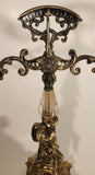 Vintage Bleikristall Ornate Cherub Themed 17 1/4" Tall Brass and 24% Leaded Crystal Glass Tray Scales of Justice Balance Scale