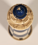 Blue and White Checkered Lighthouse 5 3/4" Wooden Ornament