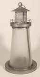 Frosted Glass Lighthouse 9 1/4" Metal Candle Holder Lamp Light