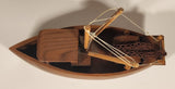 Rare Fishing Trawler with Roll Out Net 10" Teak Wooden Boat Model