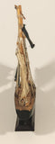 Sail Boat Dark Green and White 9" Wooden Boat Model