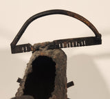 Antique Saw and Axe Hollowed Tree Log Welded Steel Metal Ashtray