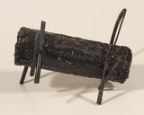 Antique Saw and Axe Hollowed Tree Log Welded Steel Metal Ashtray