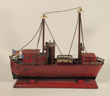 American Flagged Steamship Freighter Tugboat 12 1/2" Tin Metal Boat Model