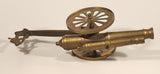 Vintage Civil War Style Double Cannon with Soldier 11 1/4" Brass Metal Sculpture
