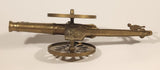 Vintage Civil War Style Double Cannon with Soldier 11 1/4" Brass Metal Sculpture