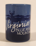 Virginia Blue Ridge Mountains Buck Deer Two Tone Blue 2 1/2" Ceramic Shot Glass