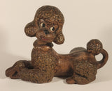 Vintage 1970s Atlantic Mold No. 470 Brown Laying Poodle 11" Ceramic Coin Bank Made in U.S.A.