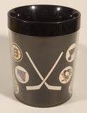 Vintage 1970 Thermo Serv NHL Hockey Team Logos 4" Black Plastic Coffee Mug Cup