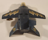 Rare Vintage 1981 Mego Eagle Force V.T.O.L. VTOL Fighter Jet 11 1/2" Long Blue Plastic Air Plane with 1 Missile