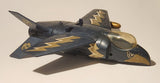 Rare Vintage 1981 Mego Eagle Force V.T.O.L. VTOL Fighter Jet 11 1/2" Long Blue Plastic Air Plane with 1 Missile
