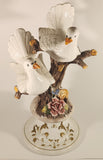 Vintage Capodimonte Large 18" Tall Porcelain Pottery Bird Sculpture Made in Italy - Chipped Flowers