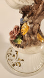 Vintage Capodimonte Large 18" Tall Porcelain Pottery Bird Sculpture Made in Italy - Chipped Flowers