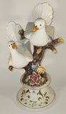 Vintage Capodimonte Large 18" Tall Porcelain Pottery Bird Sculpture Made in Italy - Chipped Flowers