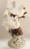 Vintage Capodimonte Large 18" Tall Porcelain Pottery Bird Sculpture Made in Italy - Chipped Flowers
