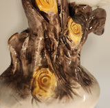 Vintage Capodimonte Large 18" Tall Porcelain Pottery Bird Sculpture Made in Italy - Chipped Flowers
