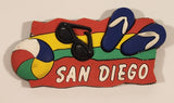 San Diego Beachball Sunglasses Sandals Rubber Fridge Magnet