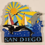 Gift Creations San Diego Orca Killer Whale Dolphin Sailboats Sunshine 3D Resin Fridge Magnet