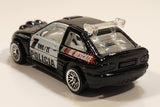 2000 Hot Wheels World Racers 2 Ford Escort Rally #1 Police Cops Policia Black with White Doors Die Cast Toy Car Vehicle